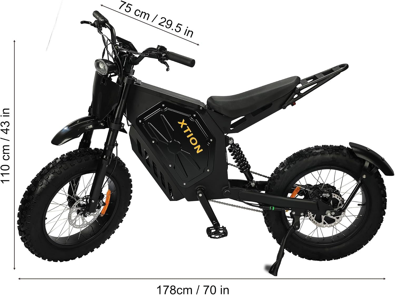 Xtionland 750W Electric Mountain Bike – Dual Shock Absorber Fat Tire E-Bike for Adults