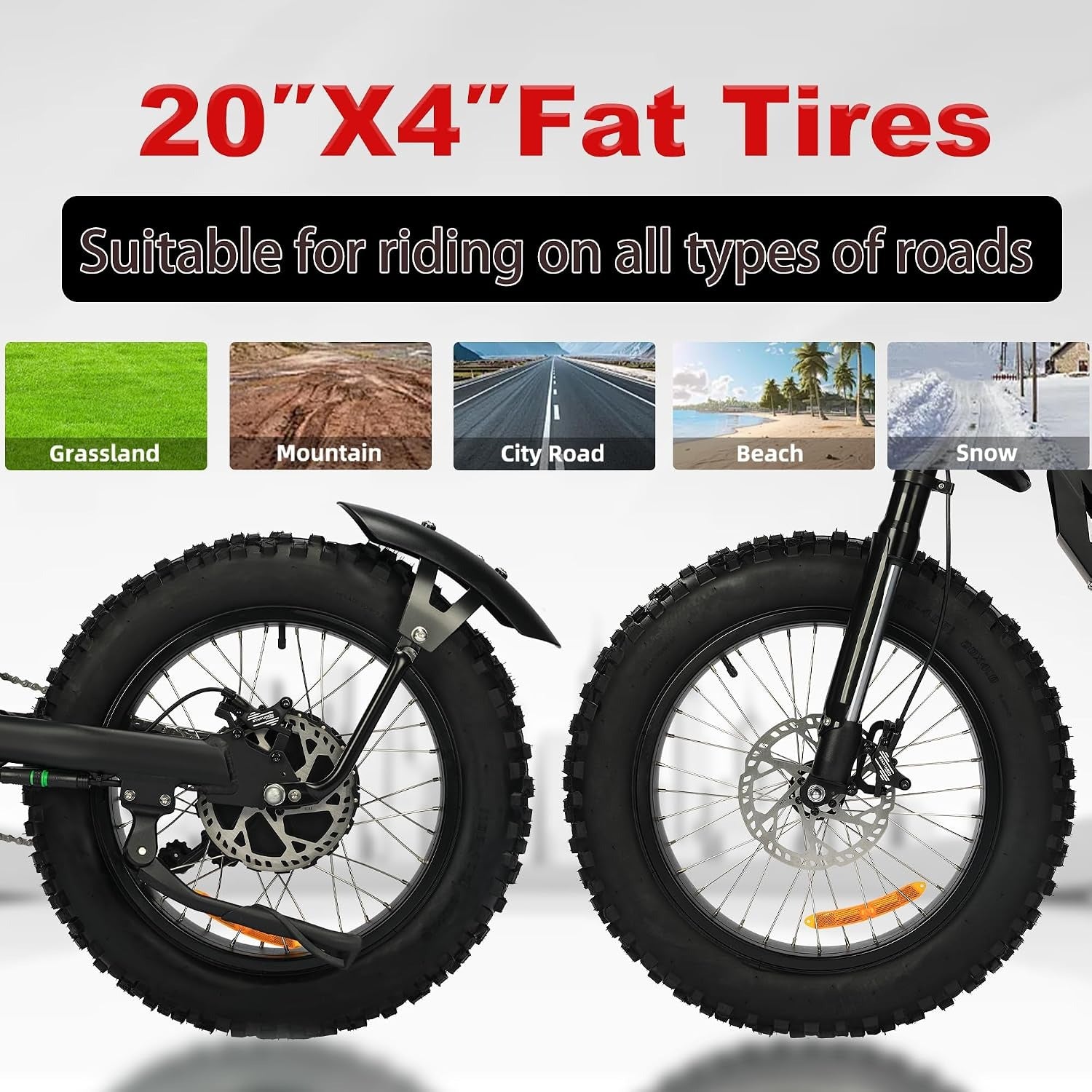 Xtionland 750W Electric Mountain Bike – Dual Shock Absorber Fat Tire E-Bike for Adults