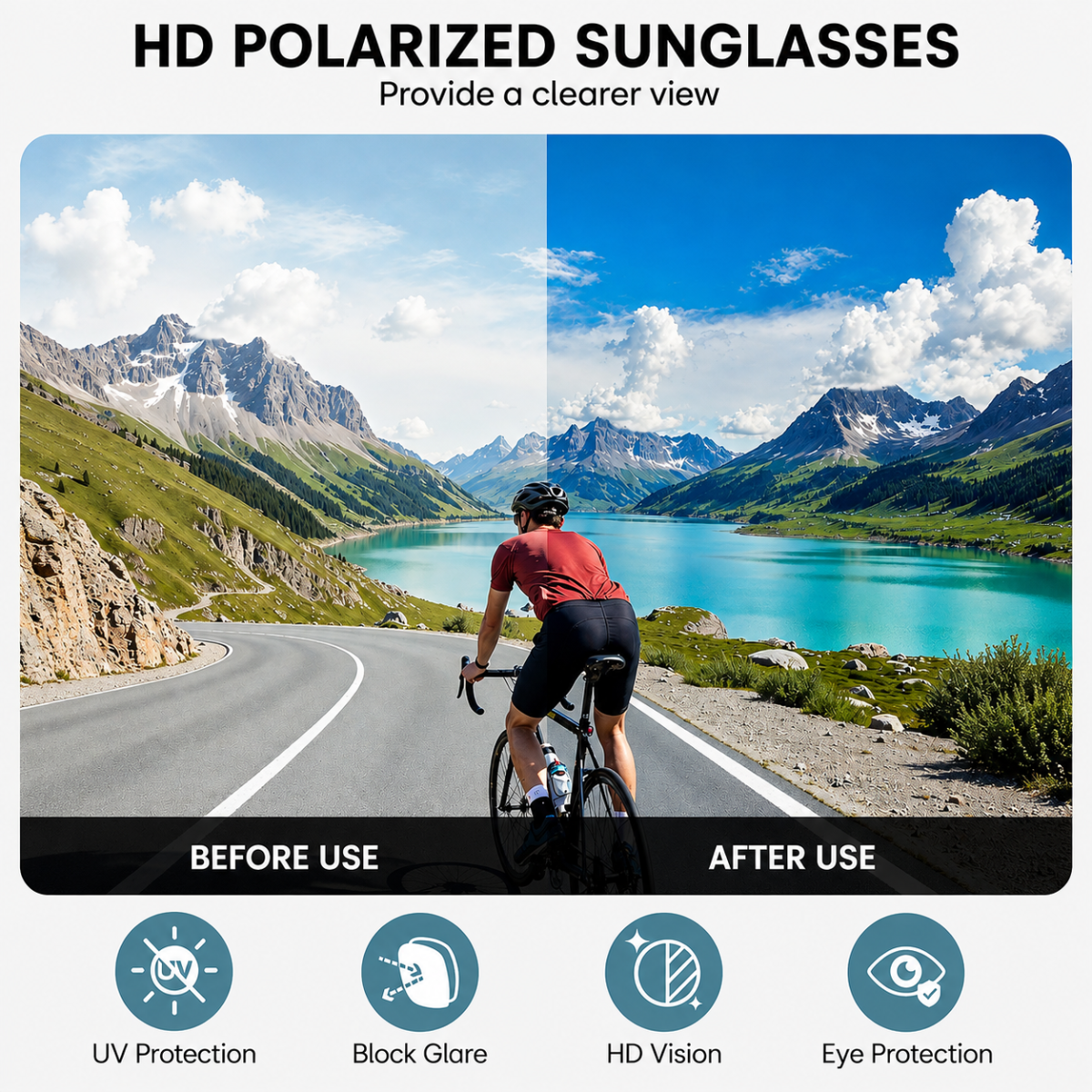 Lamicall Polarized Sports Sunglasses – UV400 Protection for Men & Women