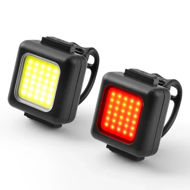 USB Rechargeable Waterproof COB LED Bike Light Set with Front & Rear Lights