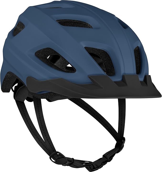 Adult Bike Helmet with LED Safety Light – Adjustable Bicycle Cycling Helmet with Removable Visor for Men & Women