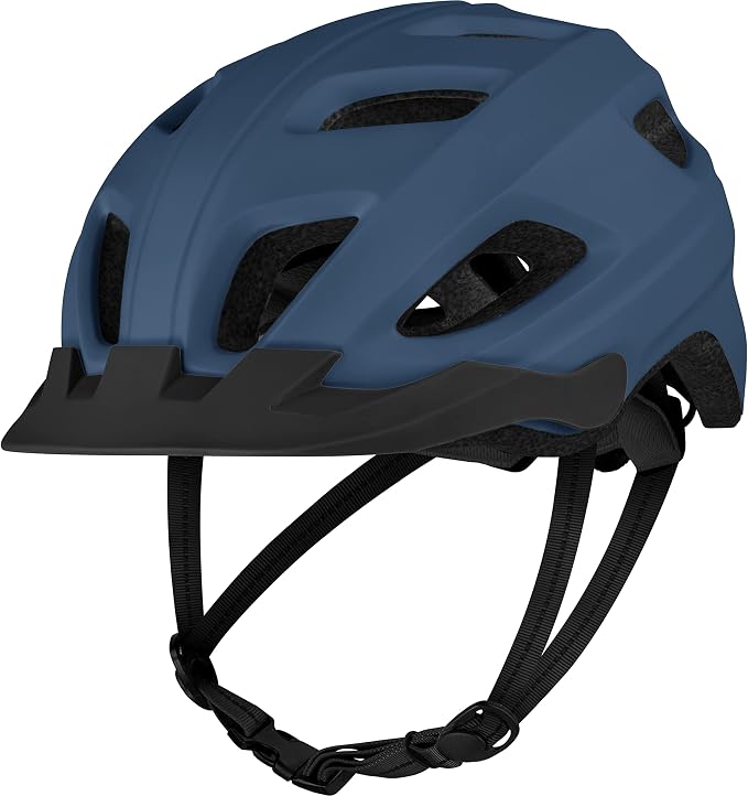 Adult Bike Helmet with LED Safety Light – Adjustable Bicycle Cycling Helmet with Removable Visor for Men & Women
