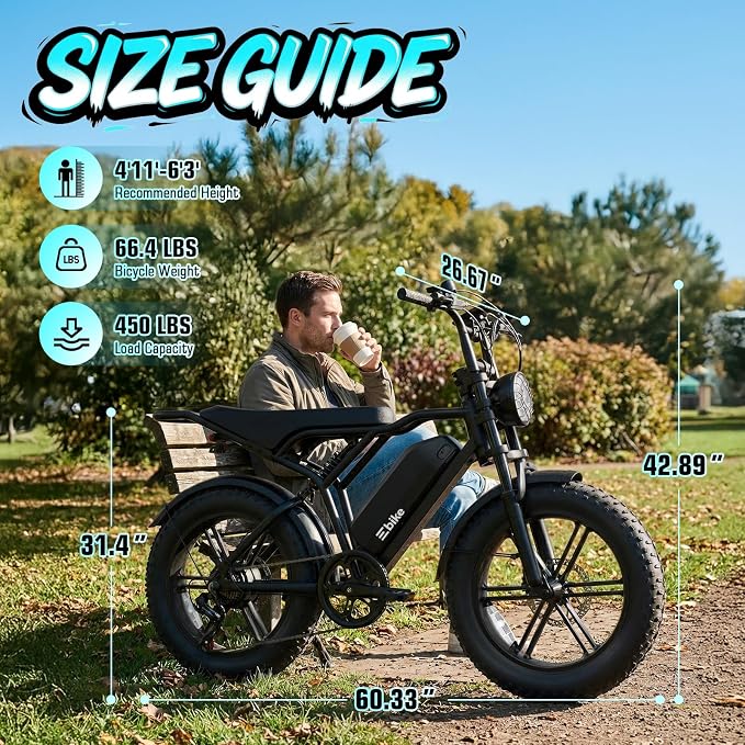 TST Electric Bike for Adults – 48V 15Ah Battery, 1500W Peak Motor, Fat Tires, Dual Suspension & 7-Speed Gears