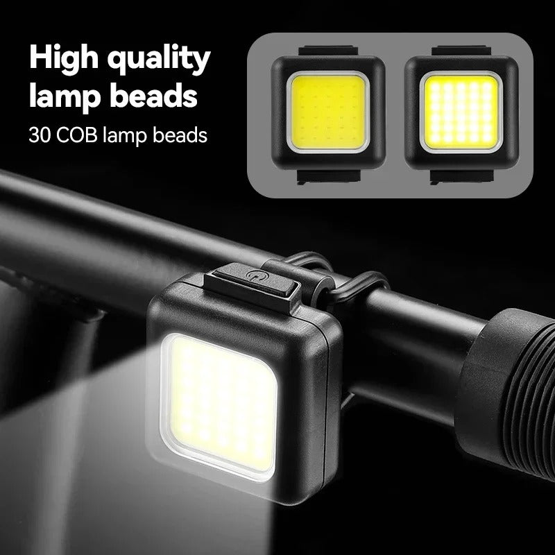 USB Rechargeable Waterproof COB LED Bike Light Set with Front & Rear Lights